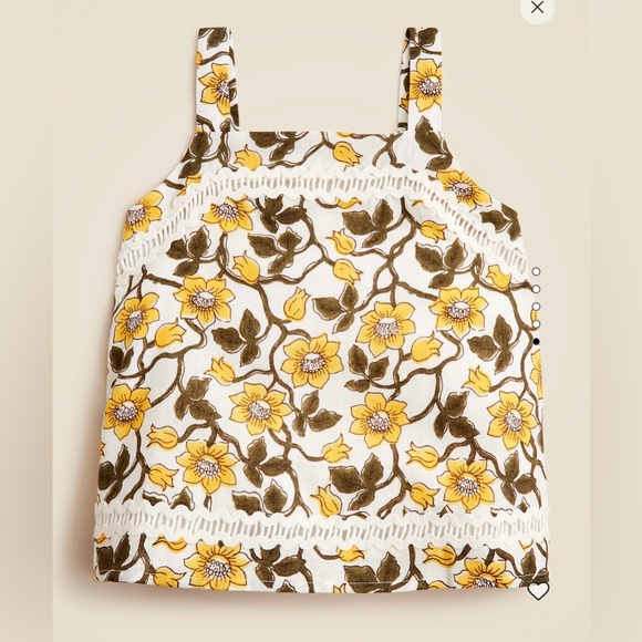 Crewcuts Girls' rickrack skirt and tank top in daffodil linen-cotton blend set - Picture 5 of 13